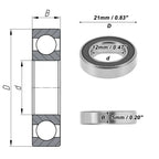 Deep Groove Ball Bearing 12x21x5mm for Scooter Skateboard (P2)