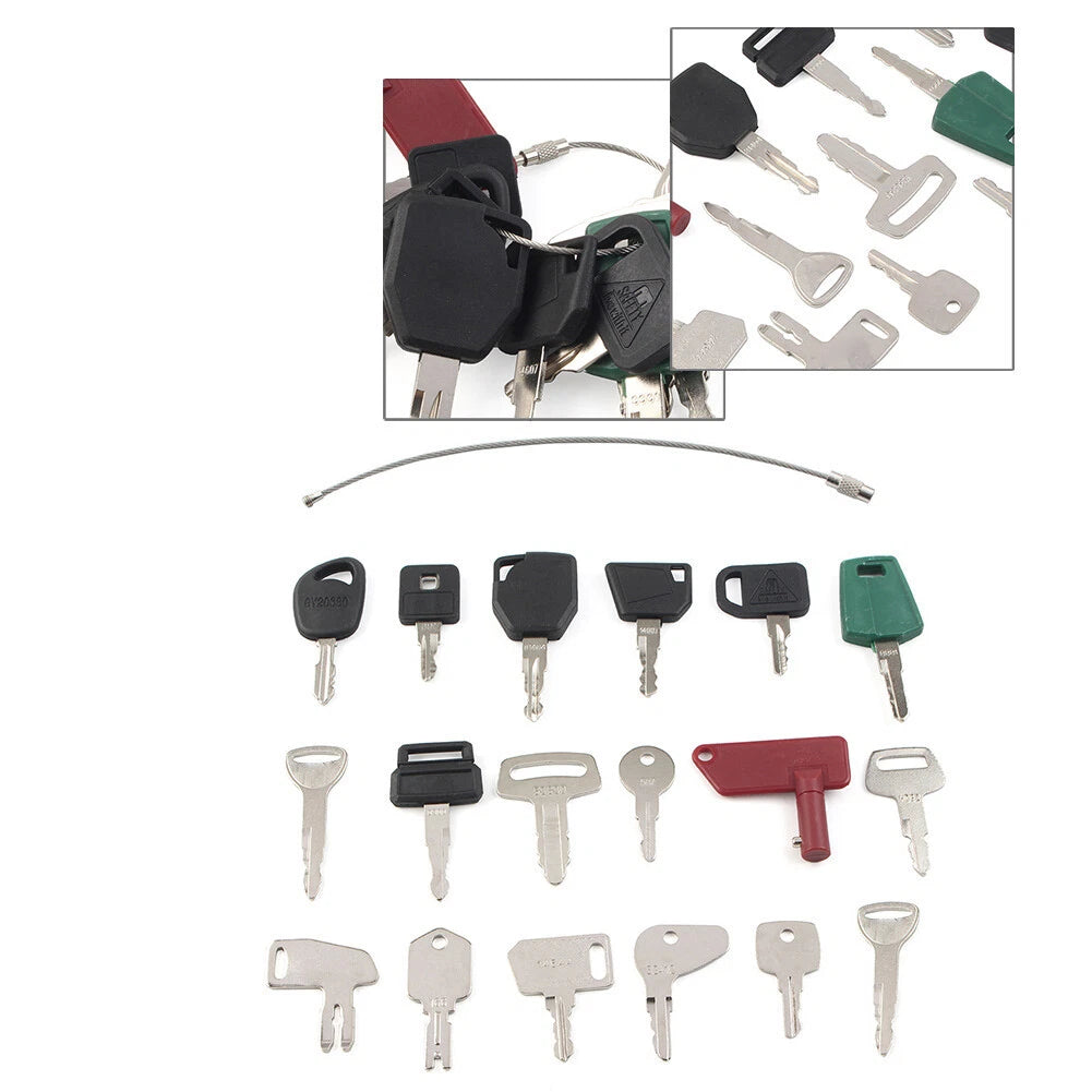 18 Ignition Keys for John Deere, Volvo, Kubota (Heavy Equipment)