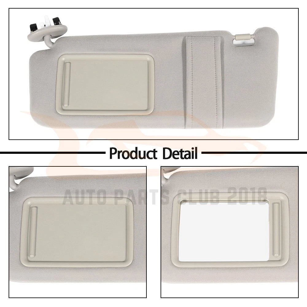 Set of 2 Beige Plush Cloth Sun Visors for Toyota Camry (2006–2011)