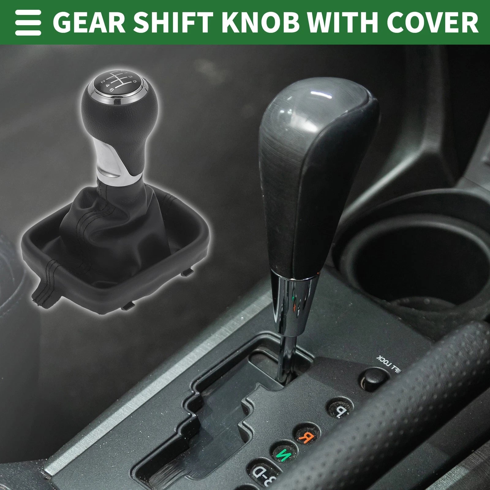 6 Speed Gear Shift Knob with Cover for Audi A3 8P (2003–2013) Chrome Black
