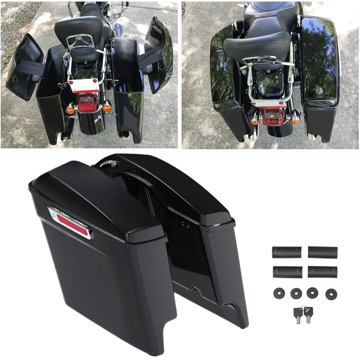 5" Stretched Extended Saddlebags for Harley Touring Road Glide (1993–2013)