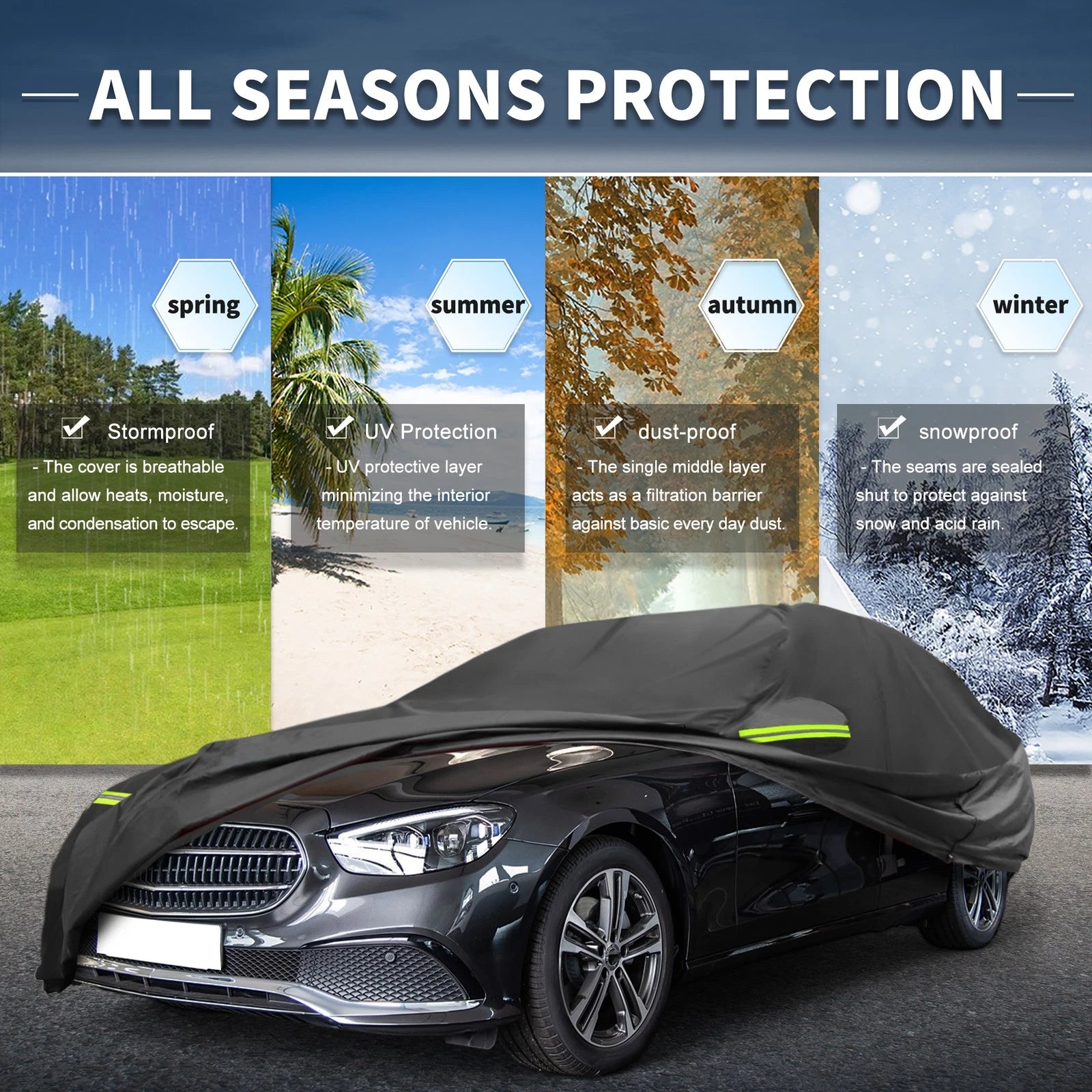 Waterproof 210D-PU Car Cover for Mercedes-Benz E-Klasse W213 (2016–2023)