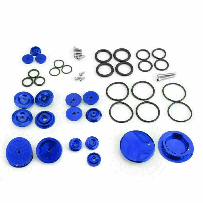 Set of 4 Aluminum Blue Frame Hole Plug Caps for BMW R1200GS ADV (2013–2018)