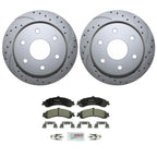 Rear Brake Kit 330mm Drilled Rotors & Bosch Ceramic Pads for Cadillac Chevrolet GMC