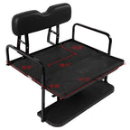 Rear Flip Seat Kit for EZGO Golf Cart TXT (1994.5–Present) - Black Cushions