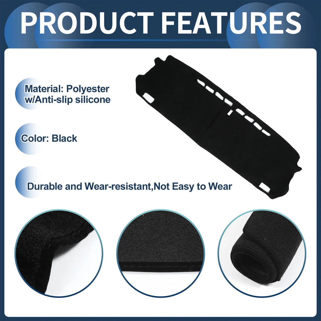 Dashboard Dash Cover Mat for Honda Fit (2020–2024) Black Set of 1