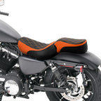 Rider Driver & Passenger Seats for Harley Iron 883 XL883N (2016–2022) Black Orange