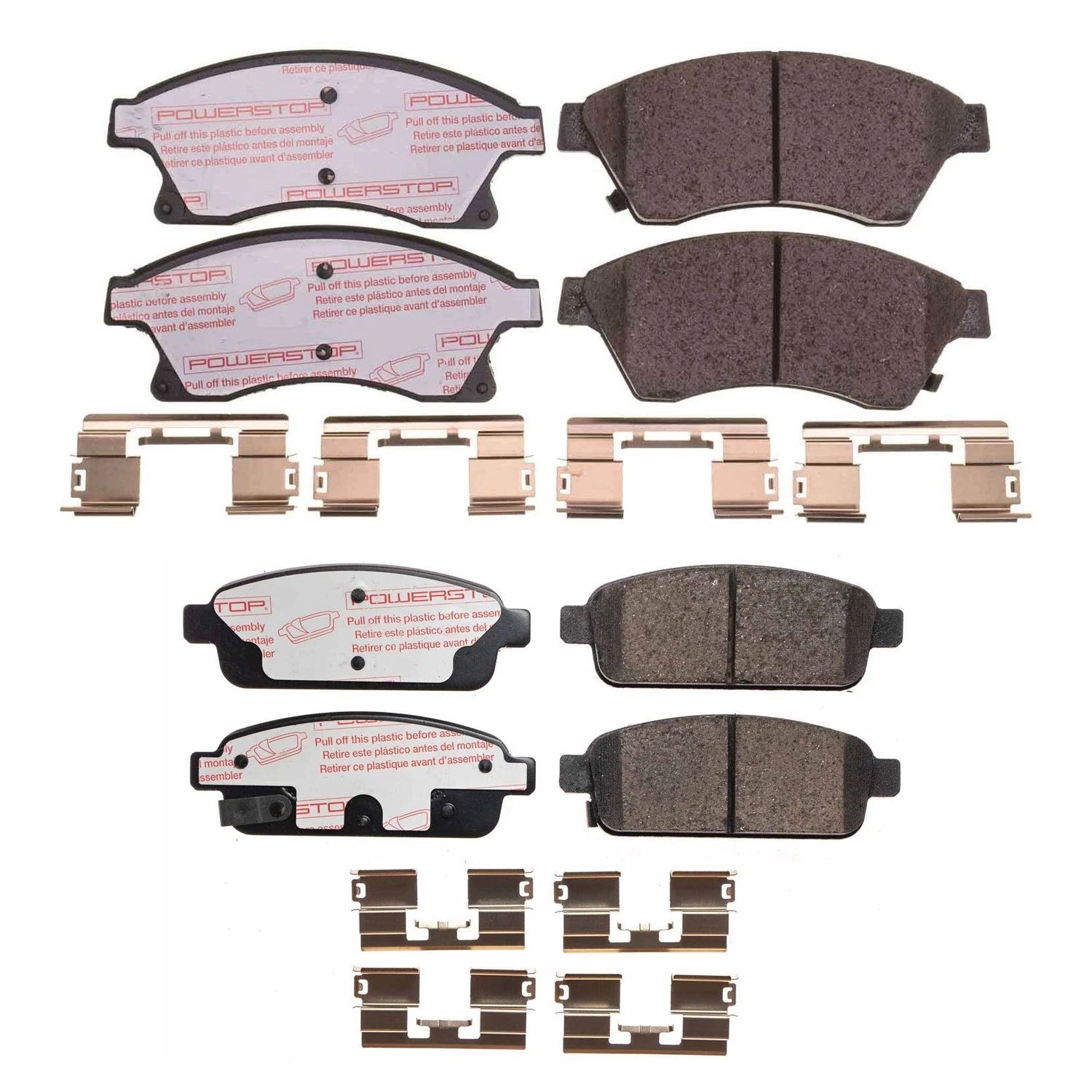 PowerStop Front & Rear Next Gen Euro Carbon Fiber Brake Pads Kit for Cruze Sonic (2011–2019)