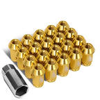 Set of 20 J2 7075 Forged Aluminum M12x1.5 Open-End Lug Nuts for Universal