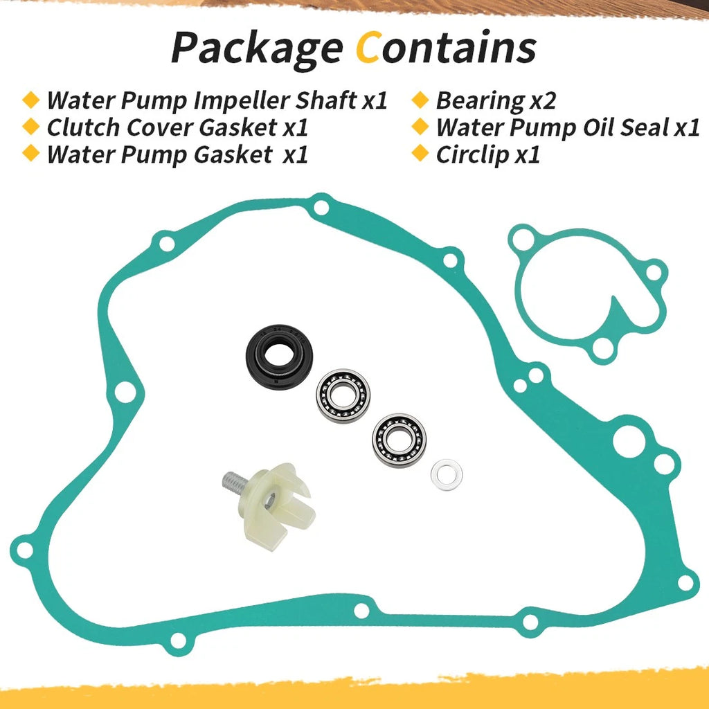 Water Pump Rebuild Kit for Suzuki RM125 (1992–2000) - Impeller, Shaft, Gasket, Bearing