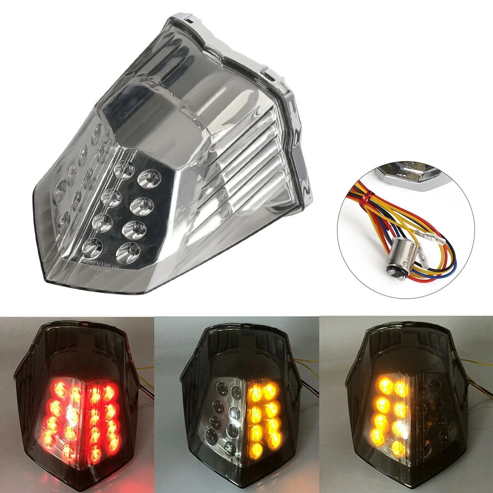 Turn Signal Tail Light for Yamaha Diversion 600 XJ6 FZ6 (2009–2017) Black T9