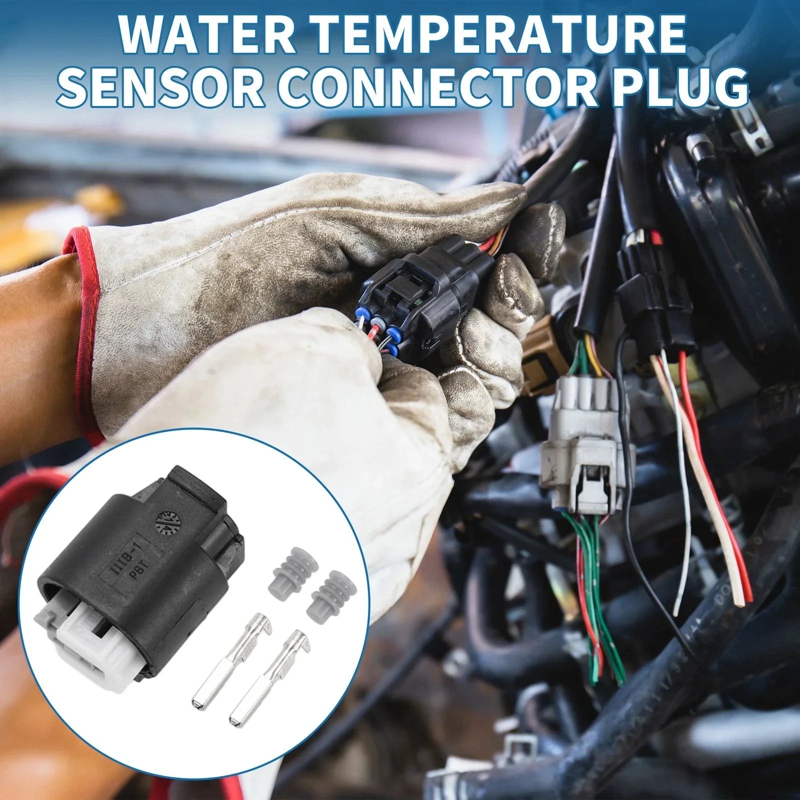 2-Pin Water Temperature Sensor Connector Plug for BMW Mini Cooper 1 Set