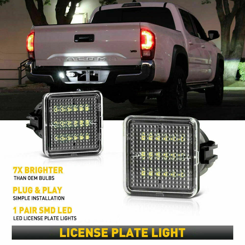 White LED License Plate Lights for Toyota Tundra (2014–2022)