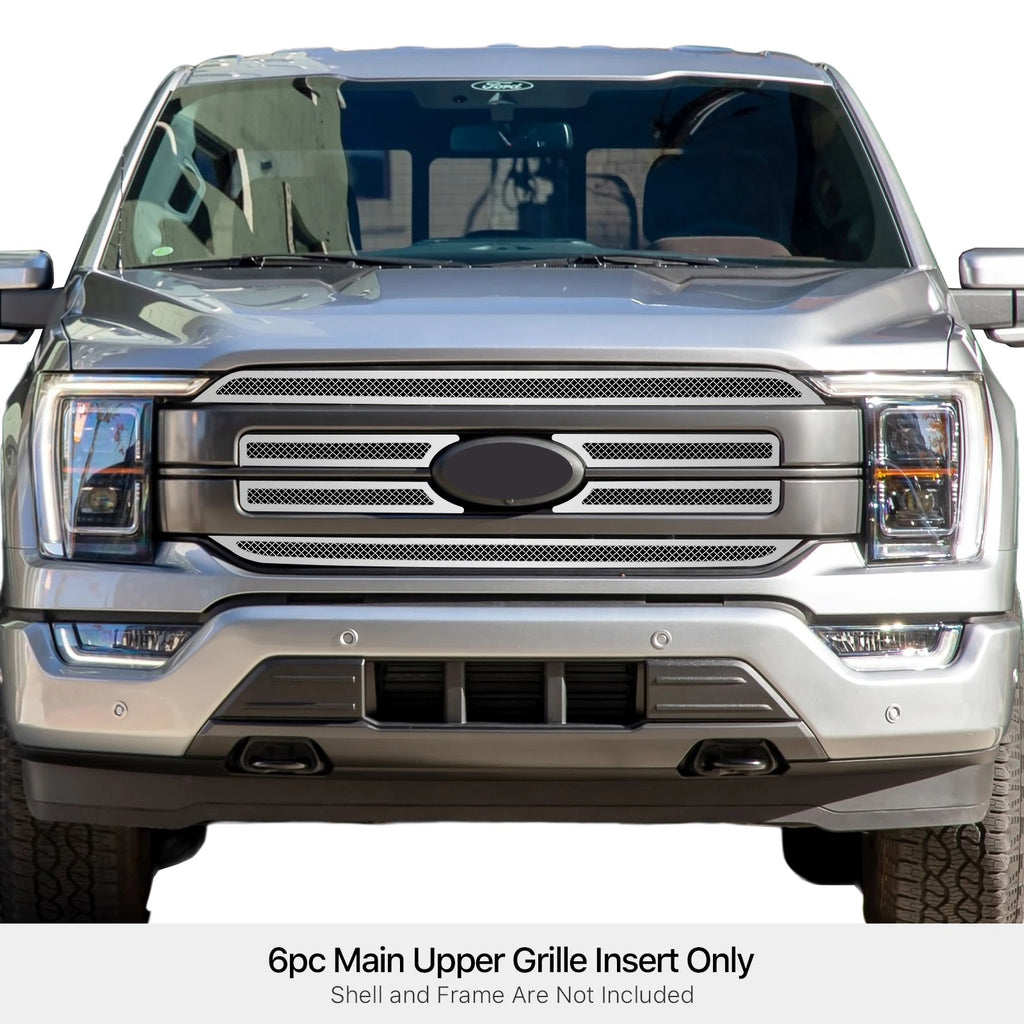 Stainless Chrome Mesh Grille Insert for Ford F-150 Lariat (2021-2023)