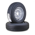 2 Free Trailer Tire Rims ST205/75R14 8-Ply 5 Lug x 4.5" Silver Mod