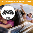 8 Pcs Door Pillar Window Trim for Nissan X-Trail (2013–2020) Black