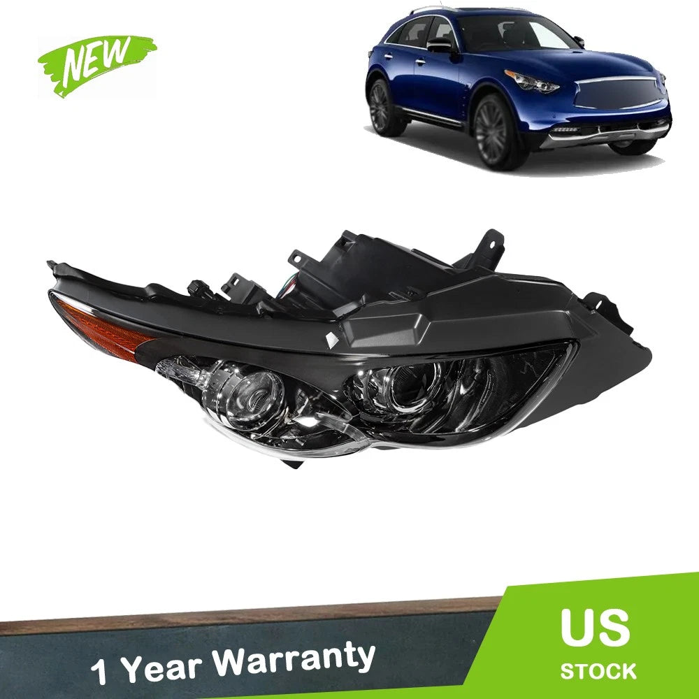 Right Headlight for Infiniti FX35 FX50 QX70 (2009–2017) w/o AFS HID w/o Sport Pkg