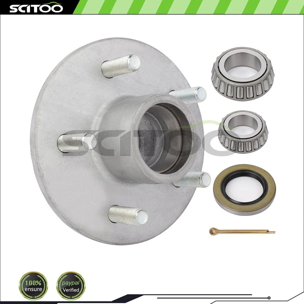 5 on 4.5" Galvanized Hub & 44649 X 68149 Bearings for Boat Trailer