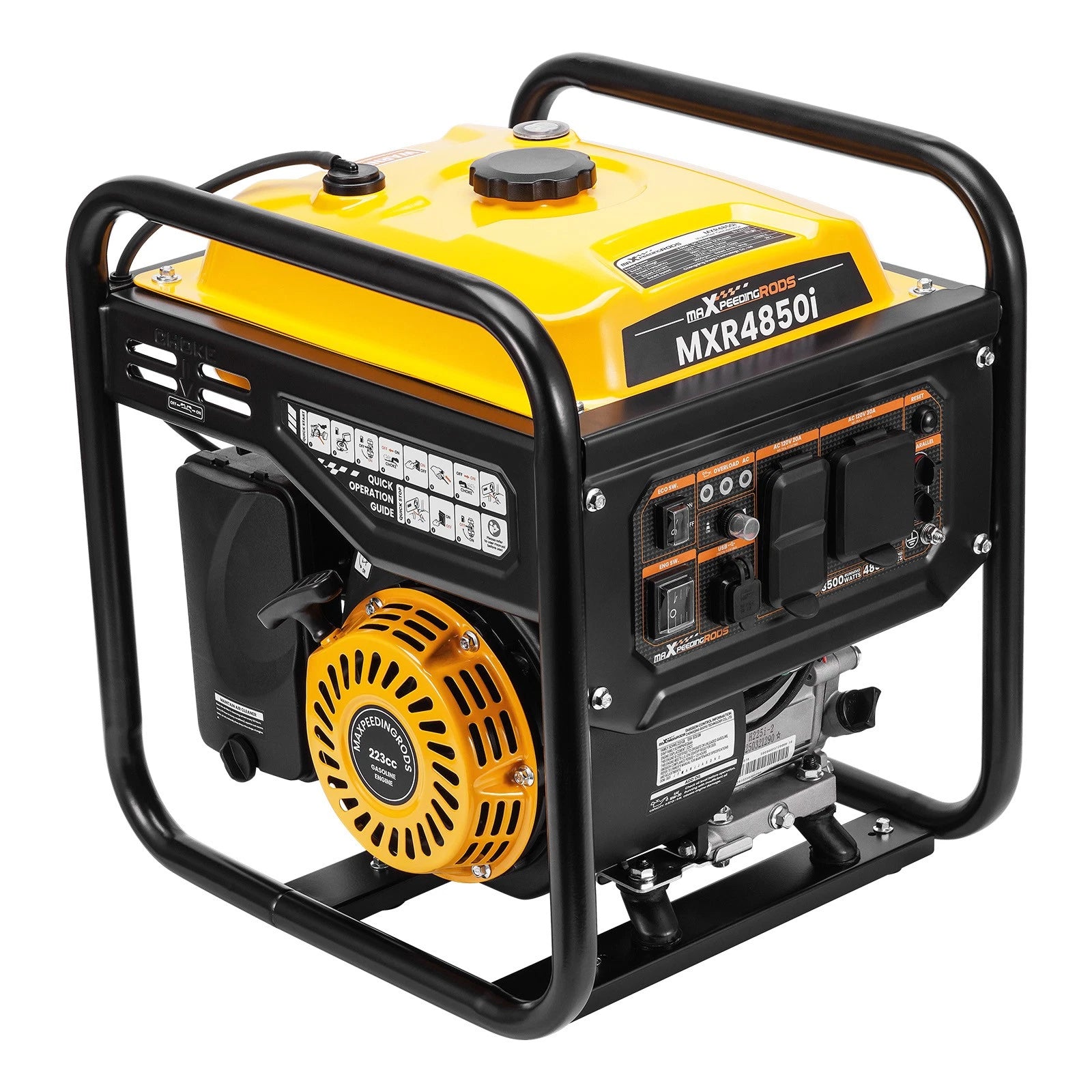 Portable Inverter Generator 4850W Gas Powered Quiet for Home Backup