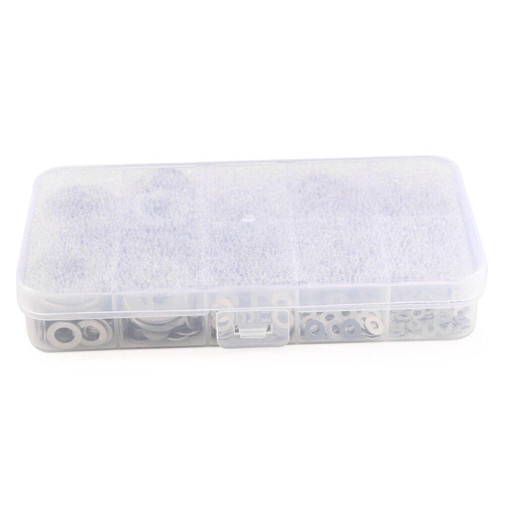580pcs Flat Washers Kit for Car Truck (M2 M2.5 M3 M4 M5 M6 M8 M10 M12)