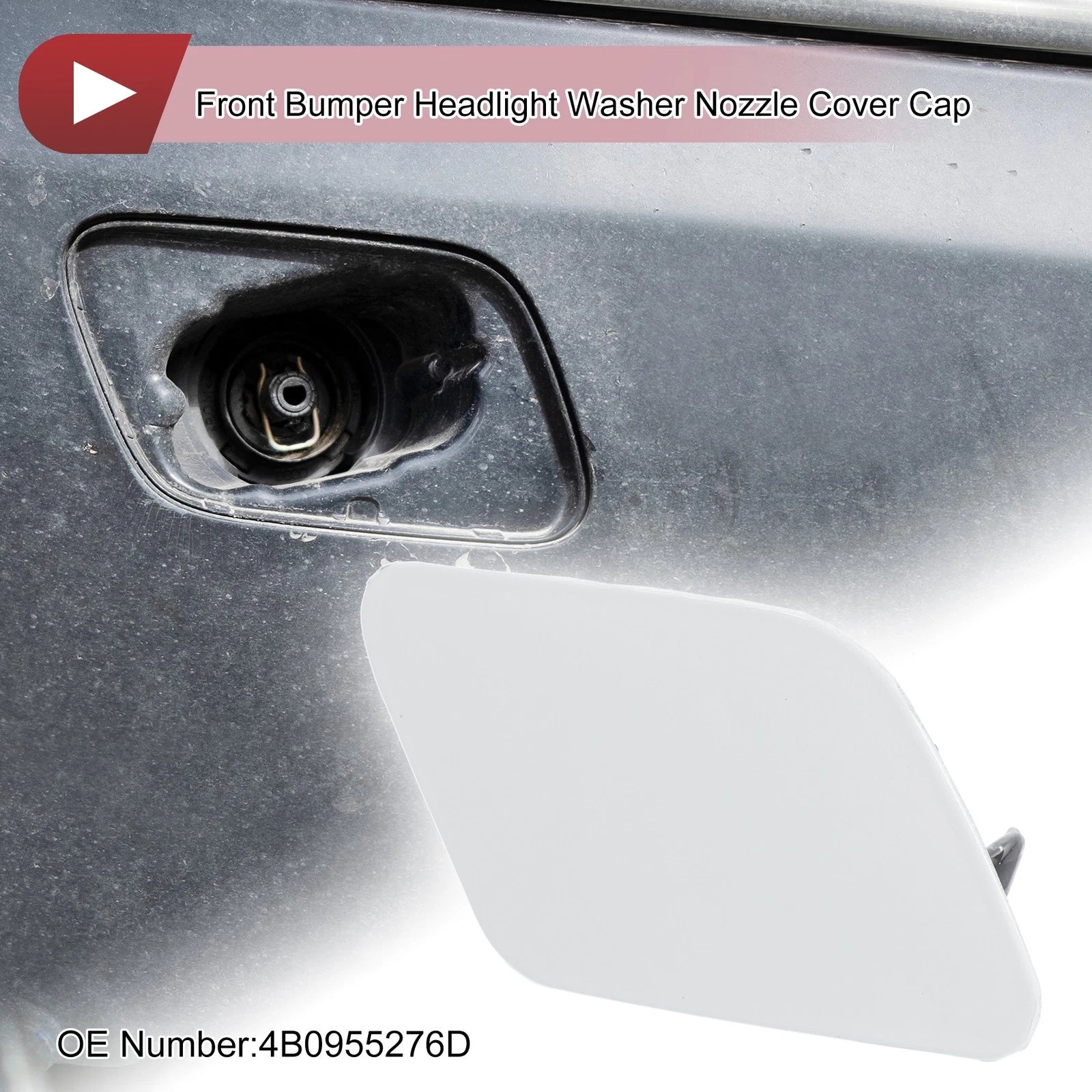 Washer Nozzle Cover Cap No. 4B0955276D for Audi A6 C5 (2001–2005) White