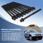 Set of 10 Engine Cylinder Head Bolt for Honda Accord (2003–2007) CR-V (2002–2009) 2.4L L4