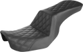 SADDLEMEN Step-Up Seat for Dyna (806-04-195) - Full Lattice Stitch - Black