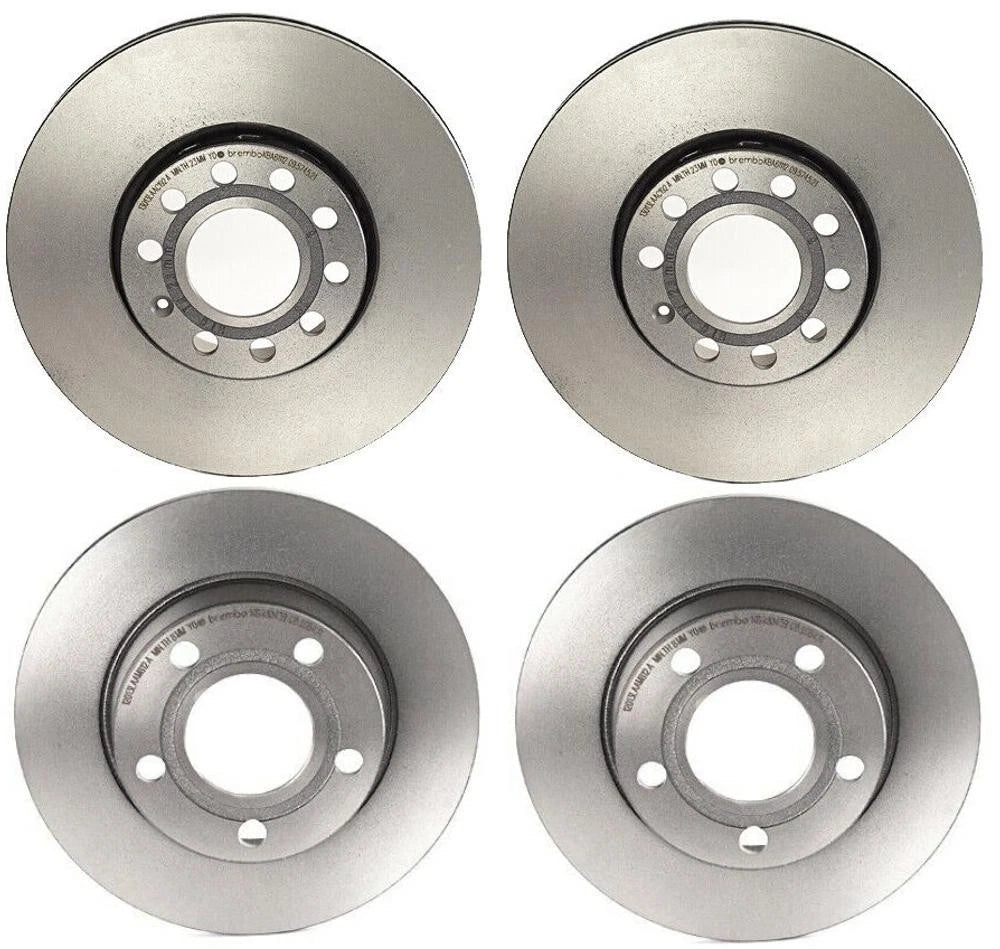 Brembo Brake Disc Rotors Kit 288mm Front 255mm Rear for Audi A6 Quattro (1998–2001)