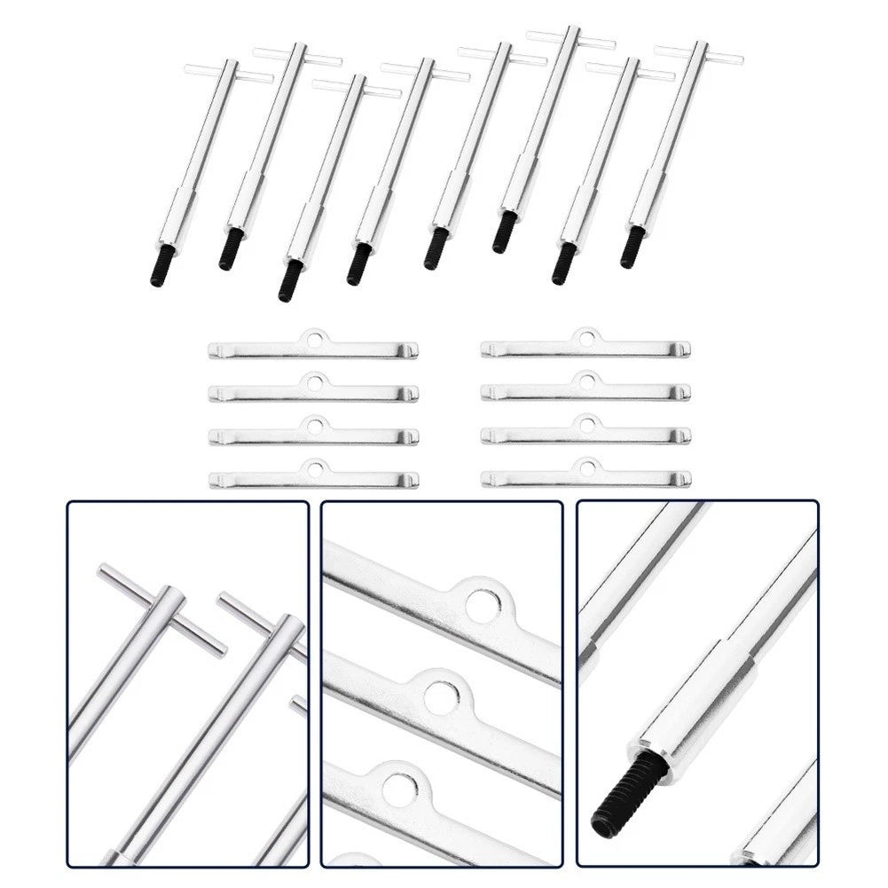 Chrome T Style Hold Down Kit for Chevrolet SBC V8 283 327 350