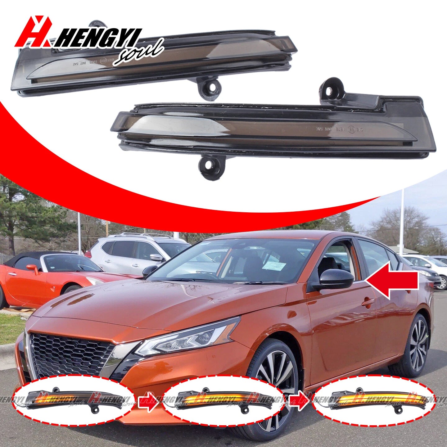 LED Sequential Side Mirror Turn Signal Lights for Nissan Altima (2019–2023)