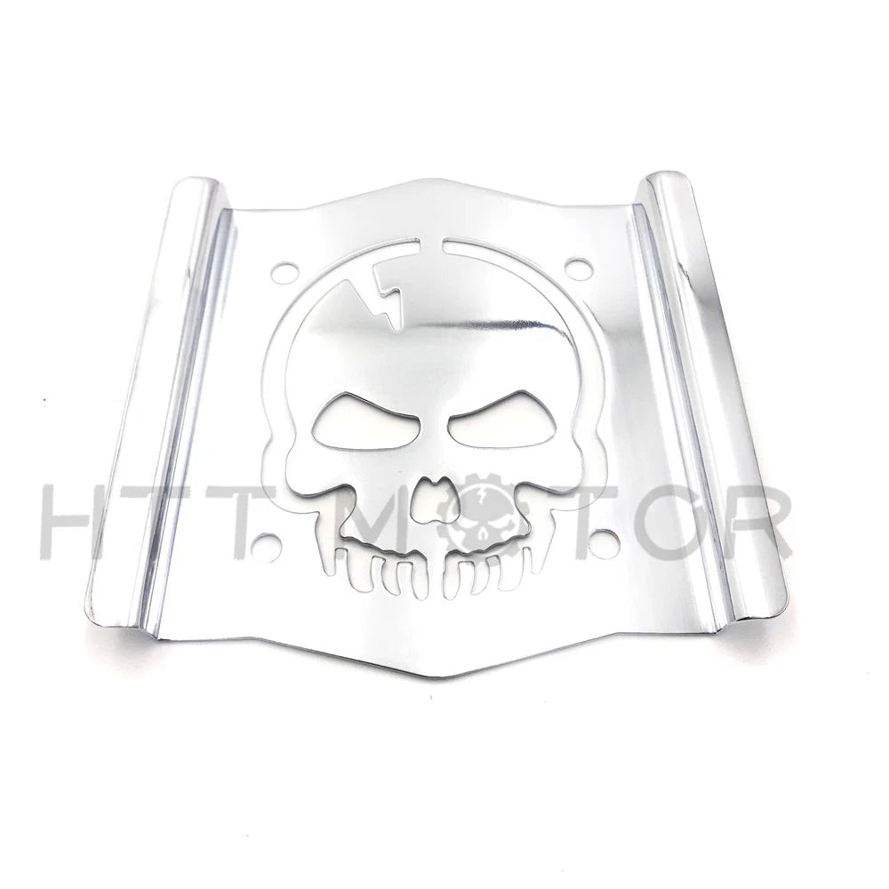 Skull Backrest Sissy Bar Plate Chrome for Universal Fit (2000–2023)