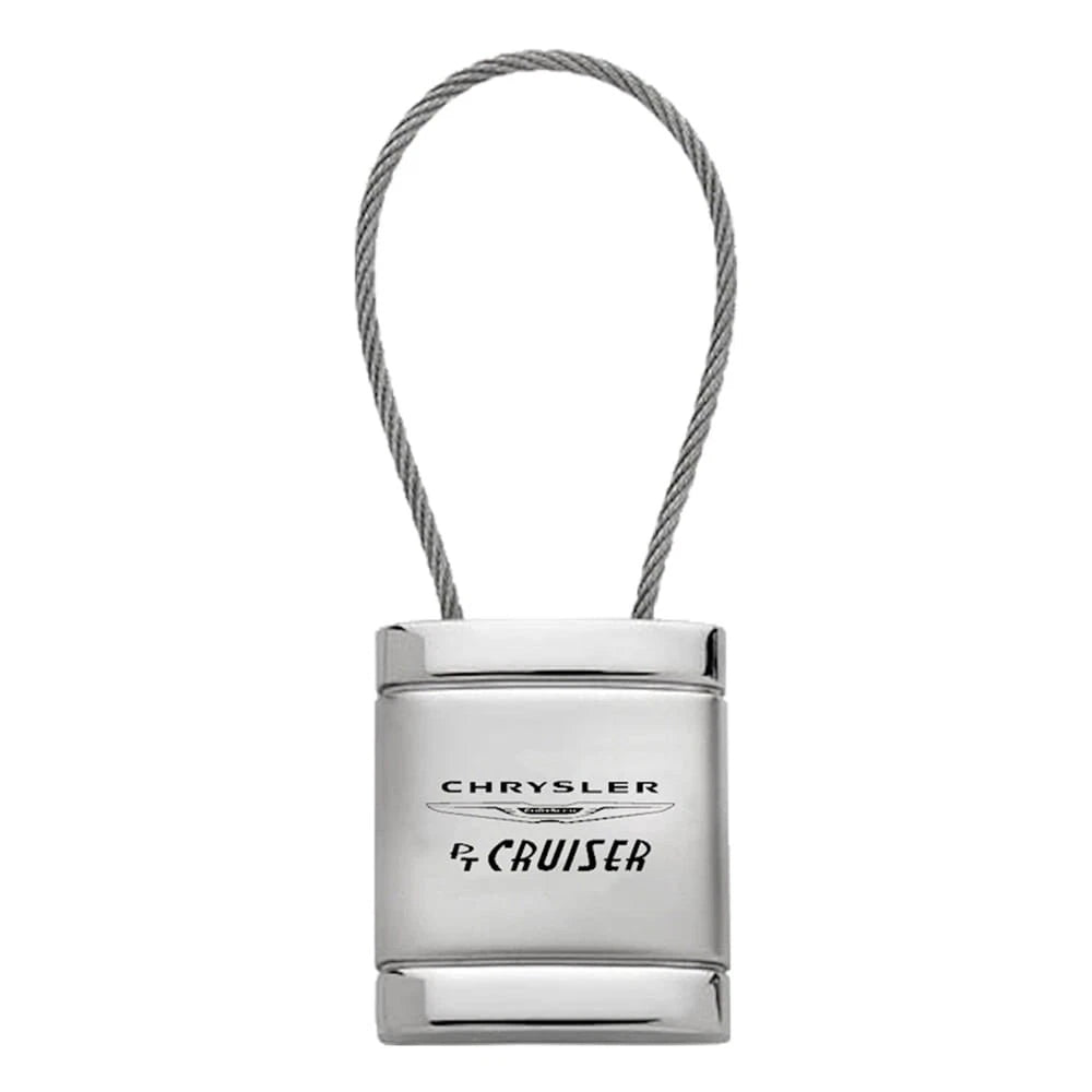 Satin-Chrome Cable Keychain - Officially Licensed for Chrysler PT Cruiser