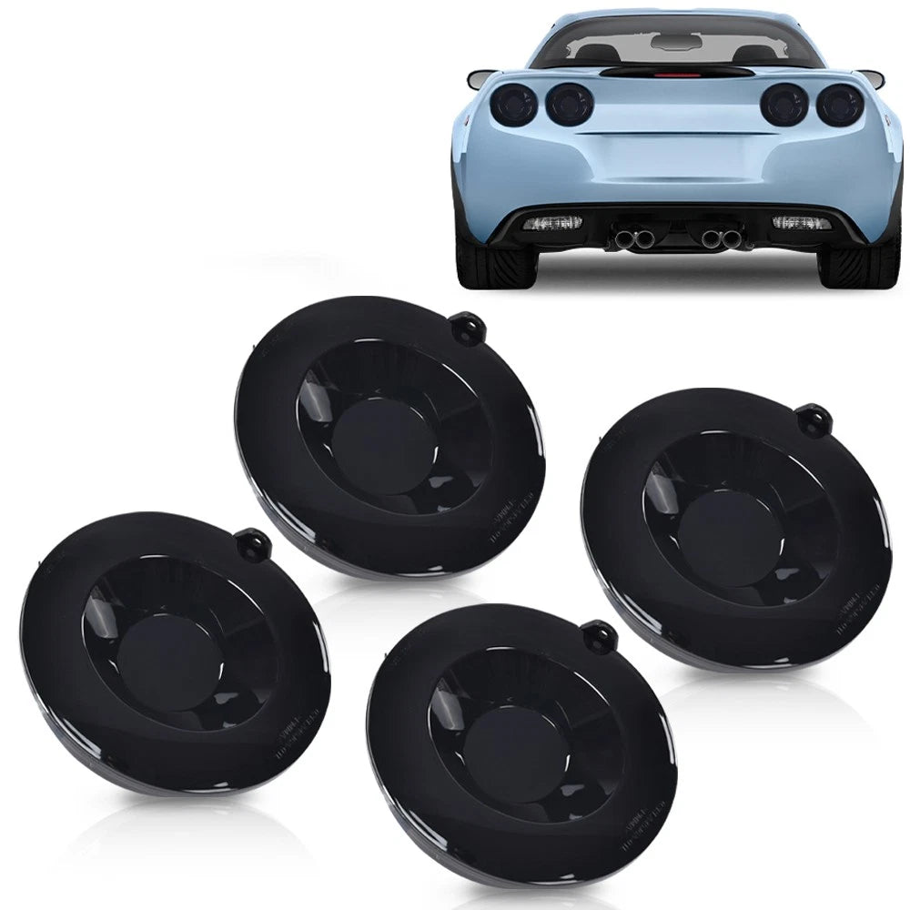 Set of 4 LED Tail Lights for Chevy Corvette C6 (2005–2013) Smoke/Red