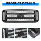 Grille Assembly for Ford F250 F350 Super Duty (2005–2007) Black Painted