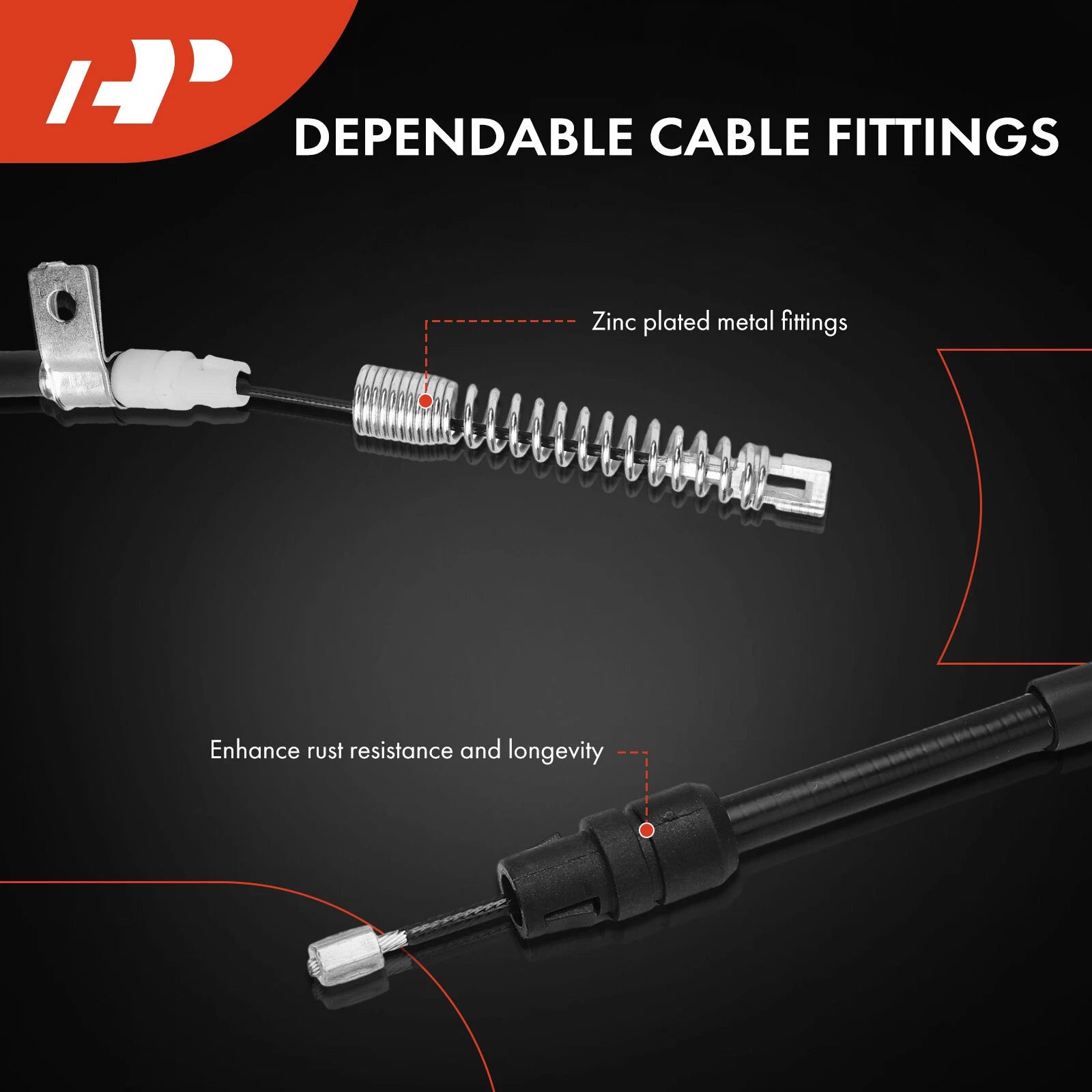 2X Rear Parking Brake Cable for Chevrolet Silverado 2500 HD GMC Sierra