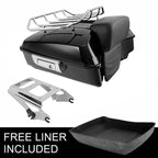 Chopped Trunk Backrest & Chrome Mounting Rack for Harley Road King (2009–2013)