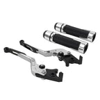 Silver Extendable Brake Clutch Lever Grip Set for Honda CB1100 CB1300 (2013-2023)