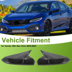 Set of 2 Side Mirror Cover Caps for Honda Civic (2016–2021) - Black