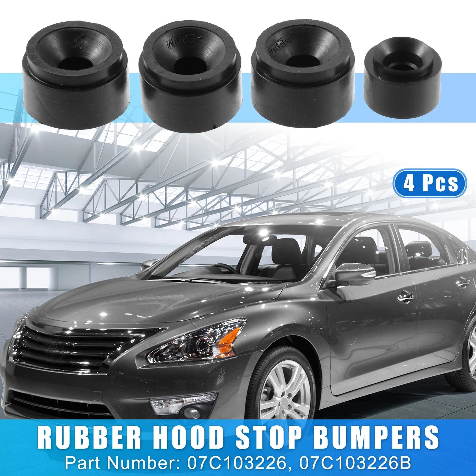 Set of 4 Hood Stop Cushion Bumpers Rubber for Audi A6 (2005–2016) 07C103226 07C103226B