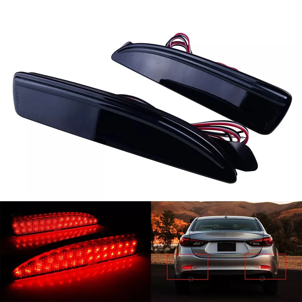 Smoked Black LED Rear Bumper Reflector Lights for Mazda