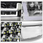 LED DRL Bumper Headlights for Chevy Silverado (1999–2002) - Chrome Housing