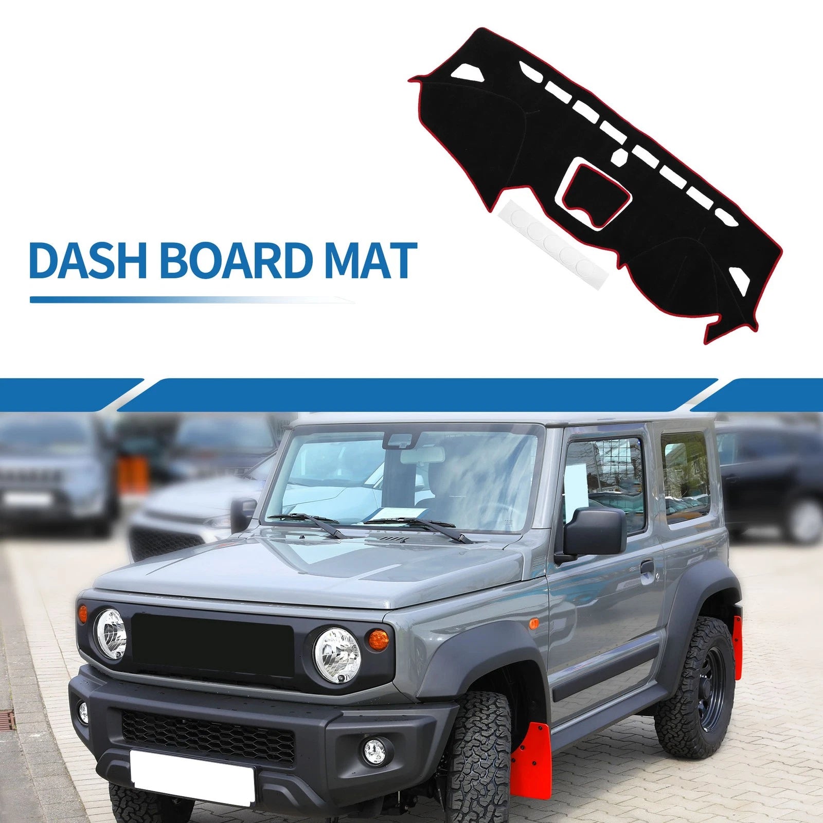 Dashboard Cover Mat for Hyundai Santa Fe Sport (2013–2018) Black Red