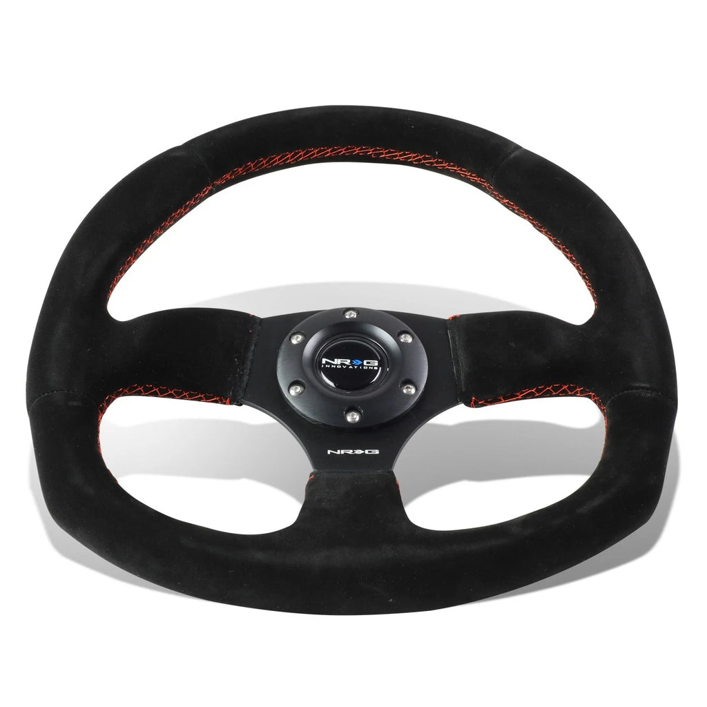 NRG Reinforced Steering Wheel 32cm D-Shape for Universal Fit (RHD)