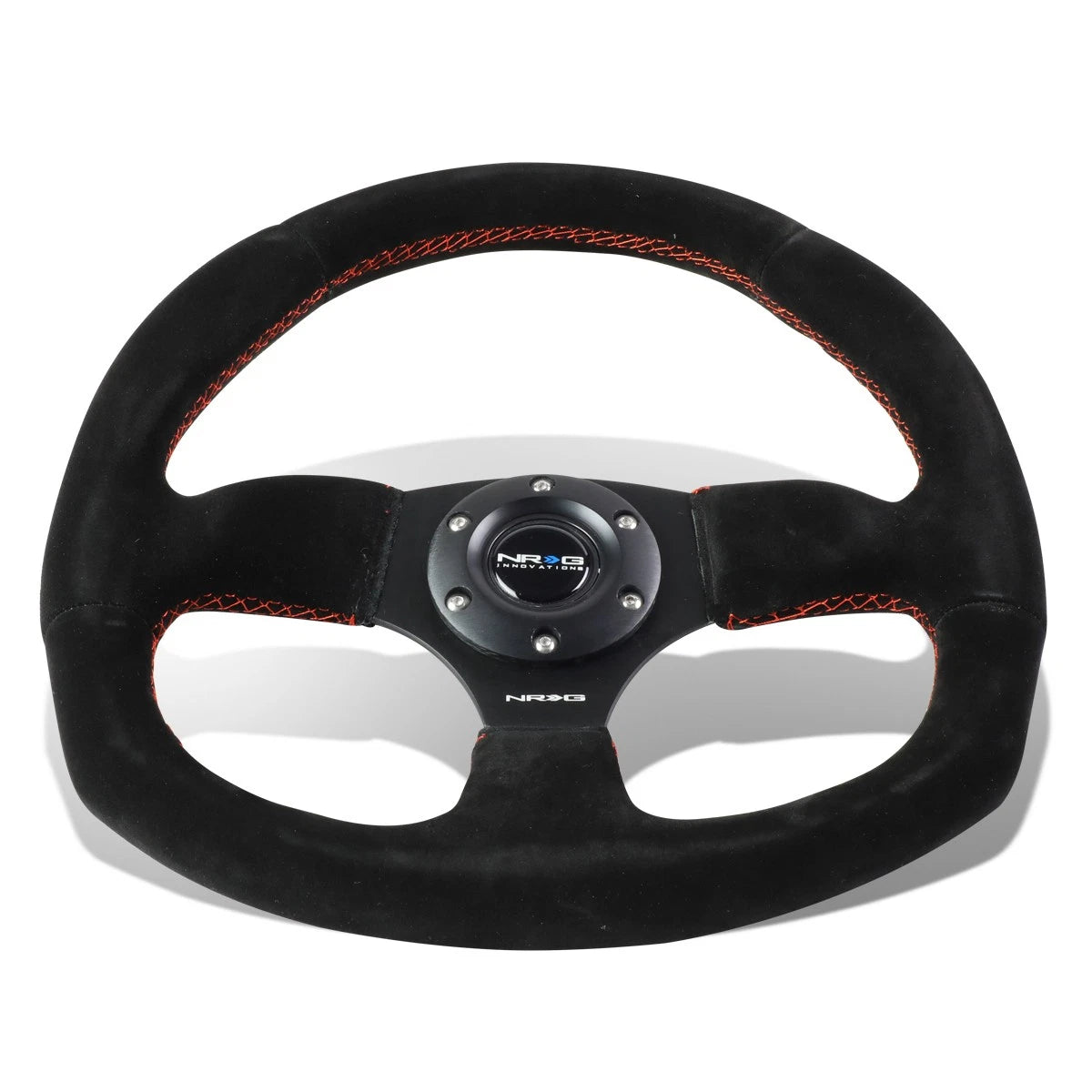 NRG Reinforced Steering Wheel 32cm D-Shape for Universal Fit (RHD)