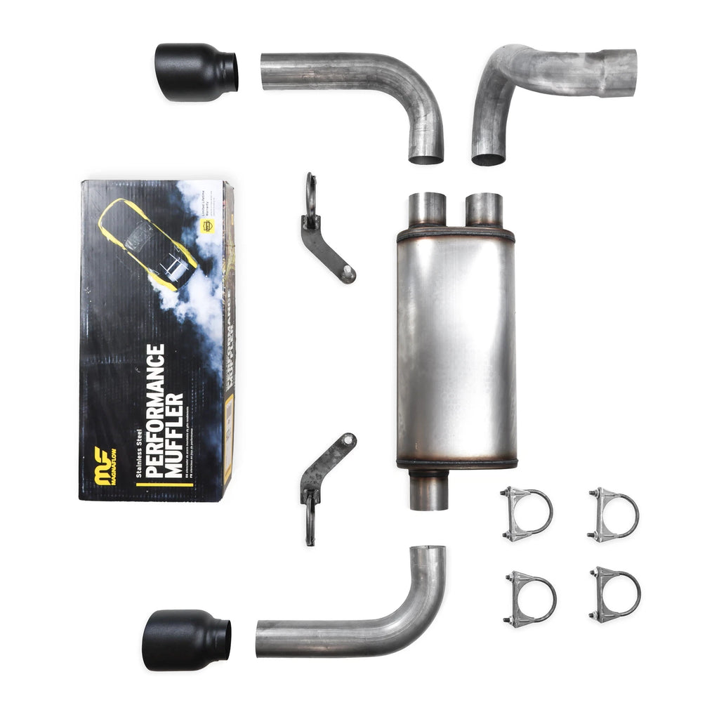 2.5" Dual Exhaust Kit for Jeep Wrangler (2018–2025) - Magnaflow, Black Tips