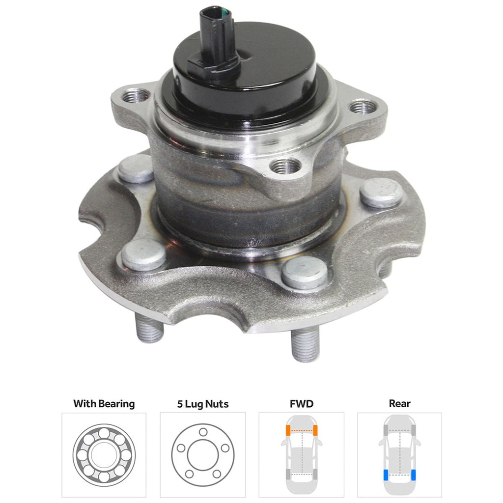 Wheel Hubs for Toyota RAV4 (2006–2020) Rear Left & Right with Bearing & Sensor