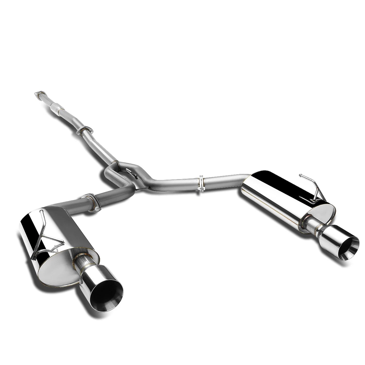 Dual 4" Rolled Muffler Tip for Nissan Maxima (2004–2008) - Stainless Racing Catback