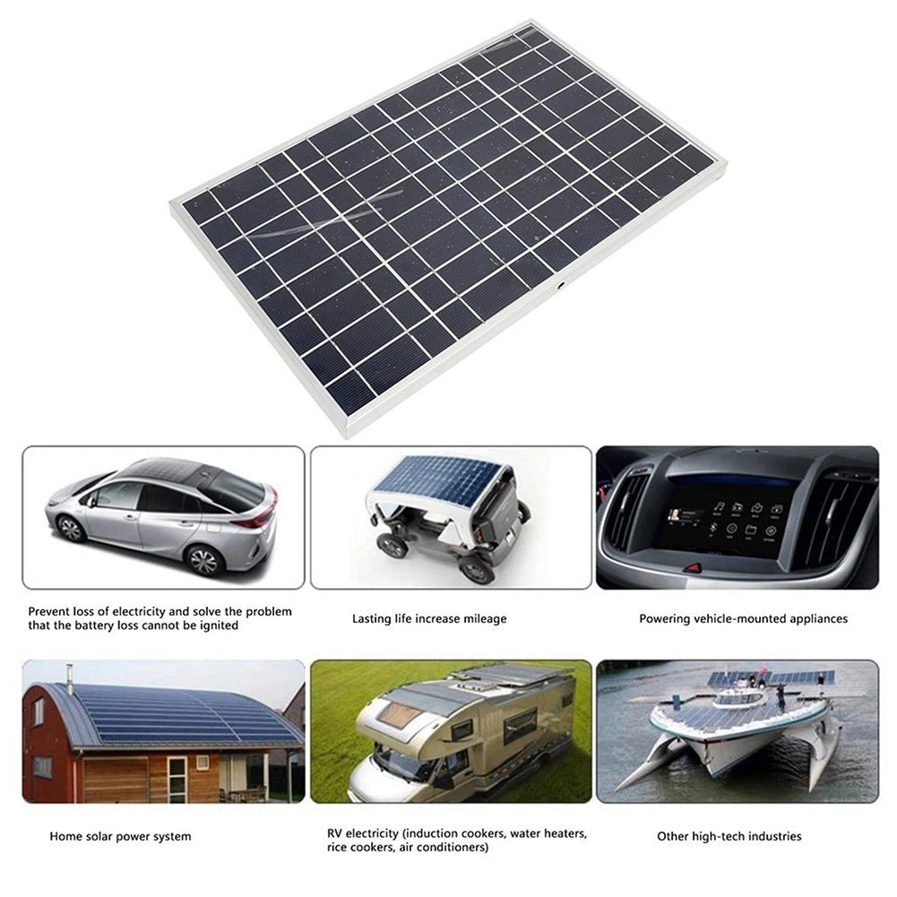 Complete Solar Panel 12V 24V with 60A Controller and Battery Clip