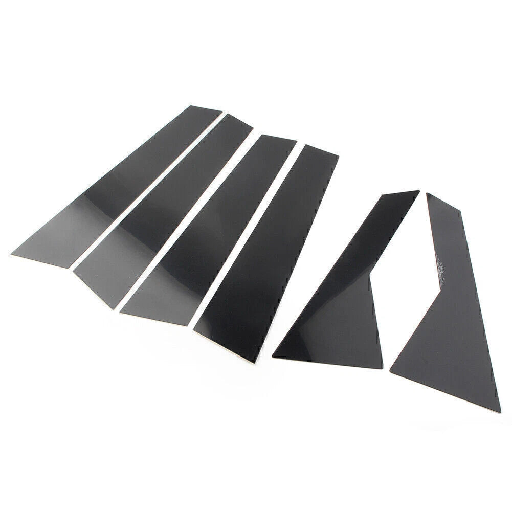 Set of 6 Door Trim Pillar Posts for VW Jetta (2019–2021) - Black Piano Finish