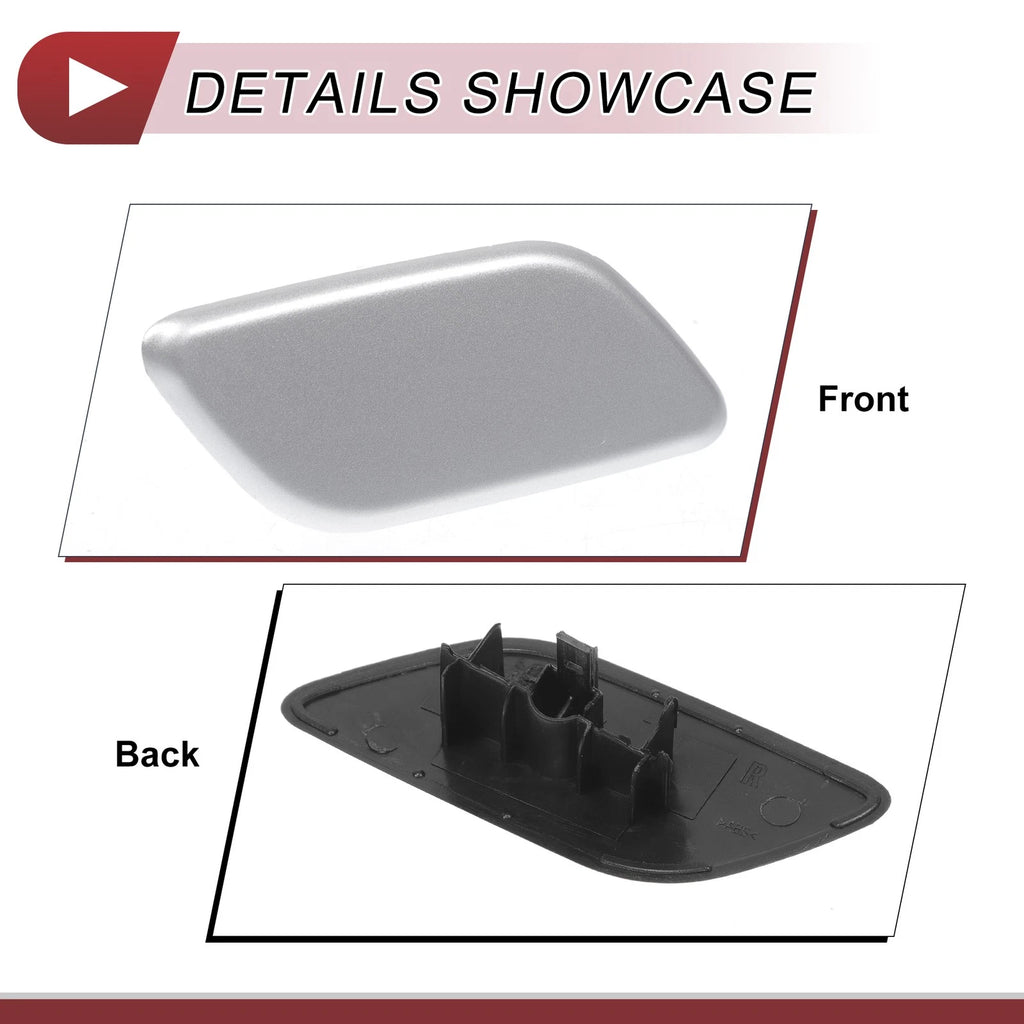 Front Right Washer Nozzle Cover Cap for Subaru Outback (2010–2018) Silver Tone